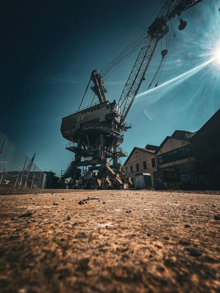 Abandoned crane in Mare Island shipyard